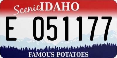 ID license plate E051177