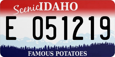 ID license plate E051219
