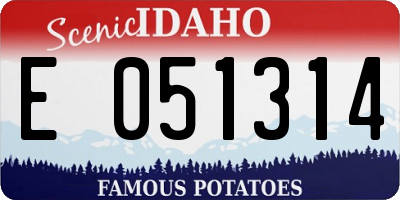 ID license plate E051314