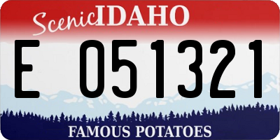 ID license plate E051321