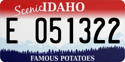 ID license plate E051322