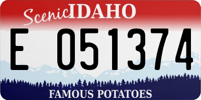 ID license plate E051374