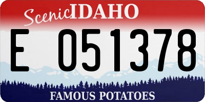 ID license plate E051378