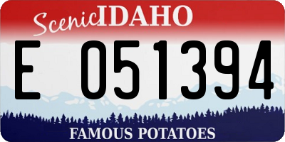 ID license plate E051394