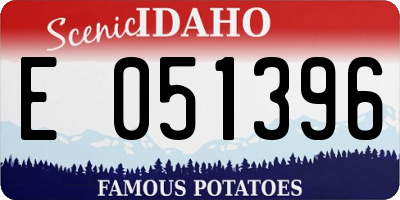 ID license plate E051396