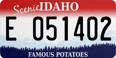 ID license plate E051402