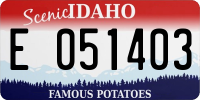 ID license plate E051403