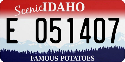 ID license plate E051407