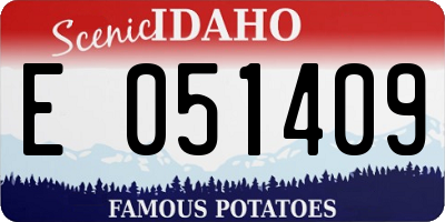 ID license plate E051409