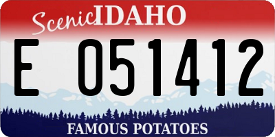 ID license plate E051412