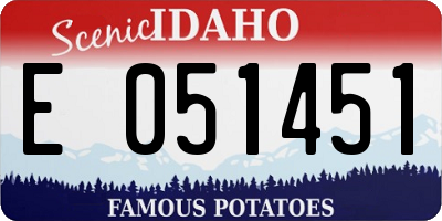 ID license plate E051451