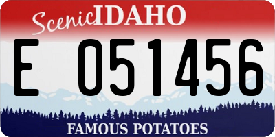ID license plate E051456