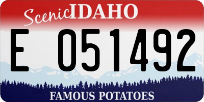ID license plate E051492