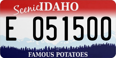 ID license plate E051500