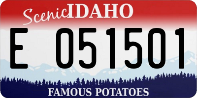 ID license plate E051501