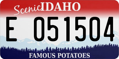ID license plate E051504