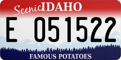 ID license plate E051522
