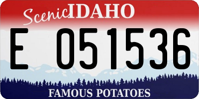 ID license plate E051536