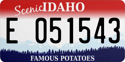 ID license plate E051543