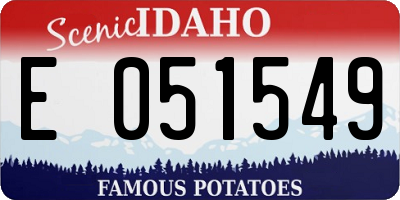 ID license plate E051549