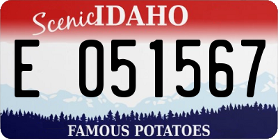 ID license plate E051567