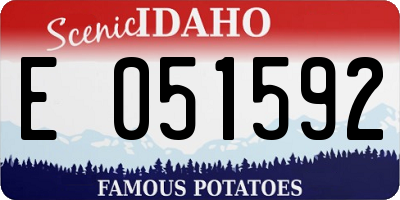 ID license plate E051592