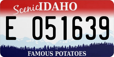 ID license plate E051639