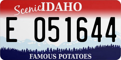 ID license plate E051644