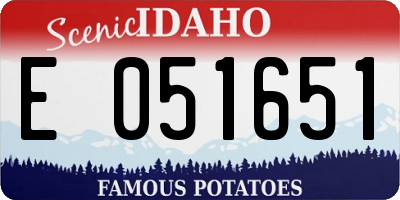 ID license plate E051651