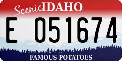 ID license plate E051674