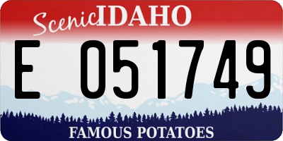 ID license plate E051749