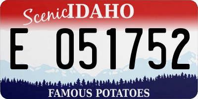 ID license plate E051752