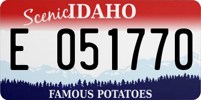 ID license plate E051770