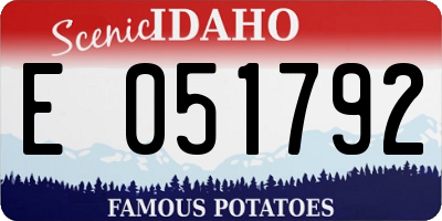ID license plate E051792