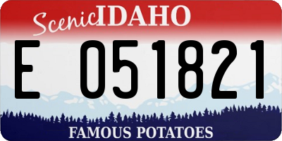 ID license plate E051821