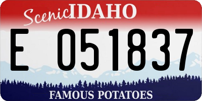 ID license plate E051837