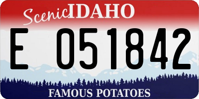 ID license plate E051842