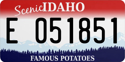 ID license plate E051851