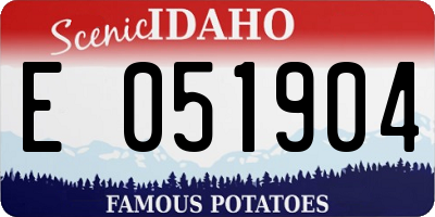 ID license plate E051904