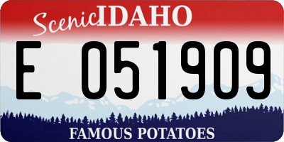 ID license plate E051909