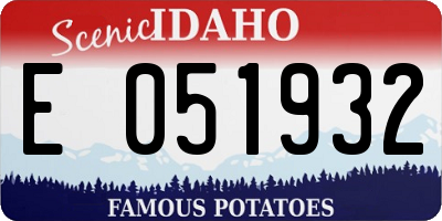 ID license plate E051932