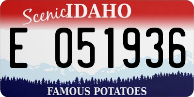 ID license plate E051936