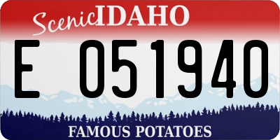 ID license plate E051940