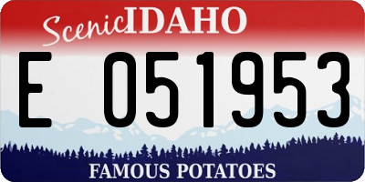 ID license plate E051953