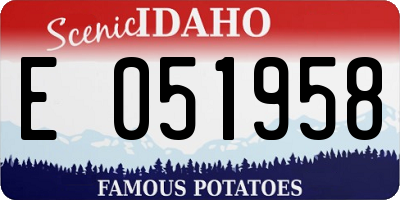 ID license plate E051958