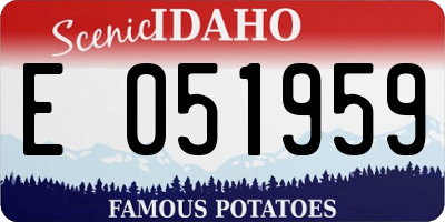 ID license plate E051959