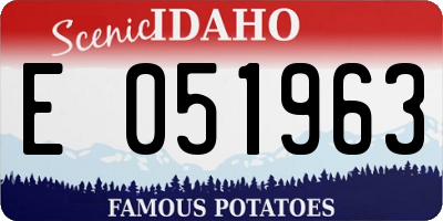 ID license plate E051963
