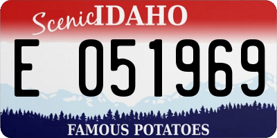 ID license plate E051969