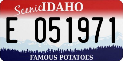 ID license plate E051971