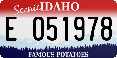 ID license plate E051978